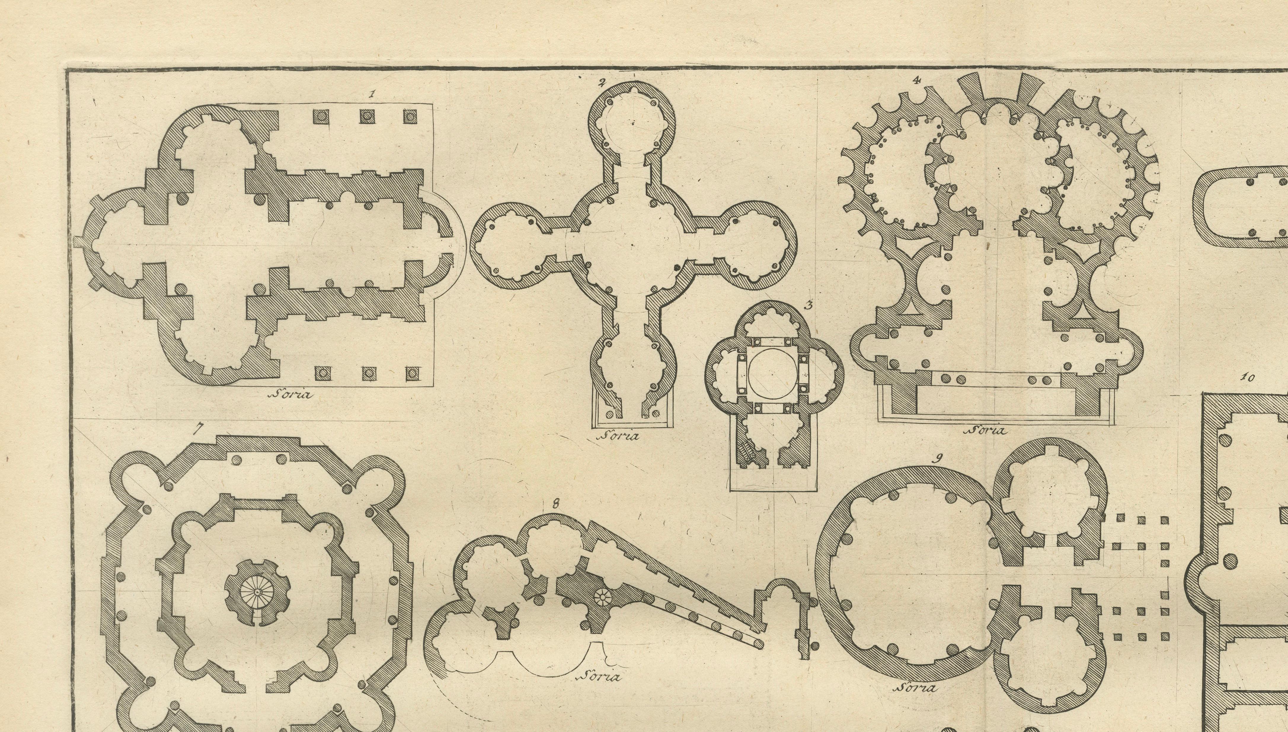 Pair of Serlio Architectural Plan Engravings, Neoclassical, c.1721