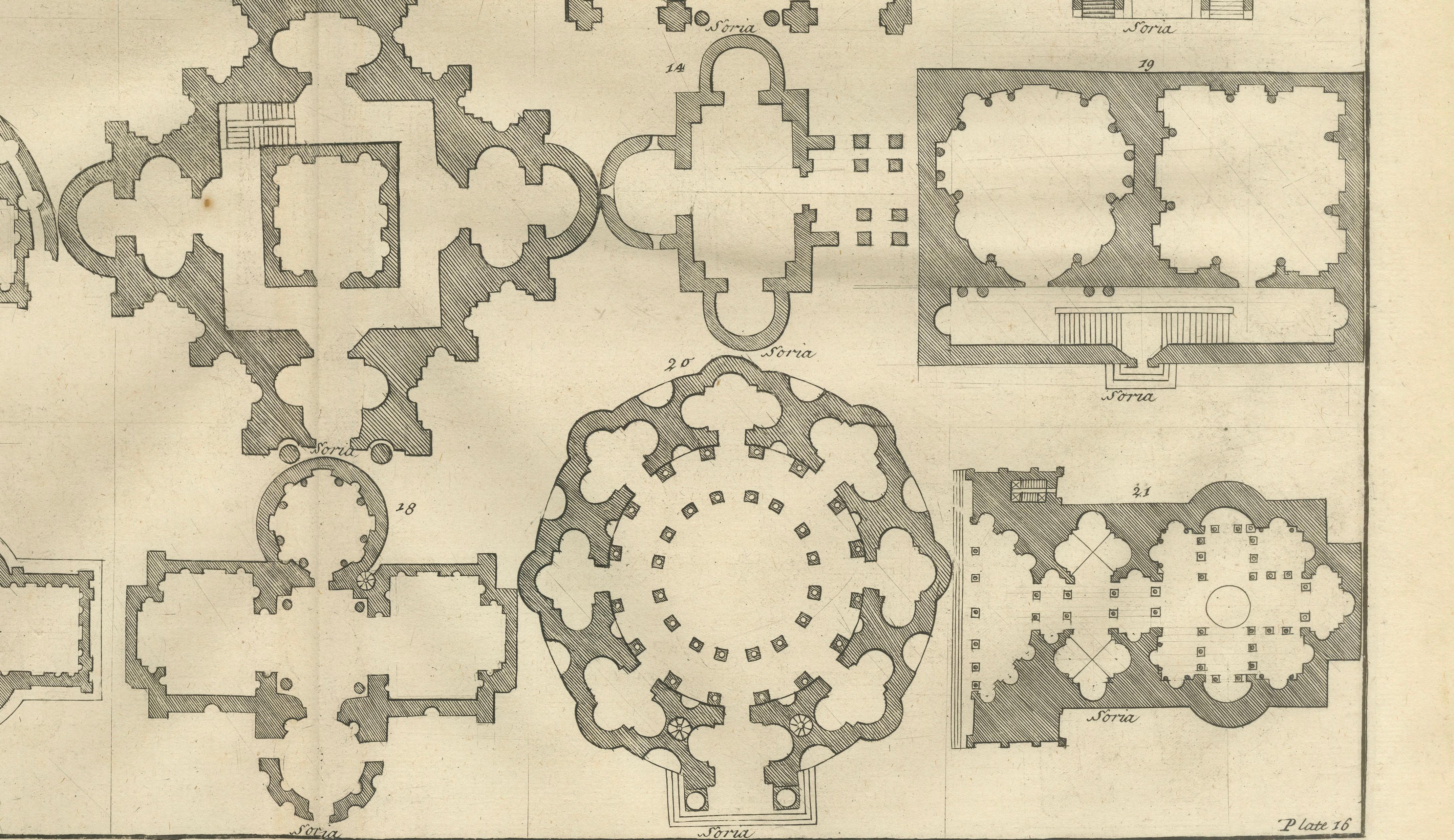 Pair of Serlio Architectural Plan Engravings, Neoclassical, c.1721