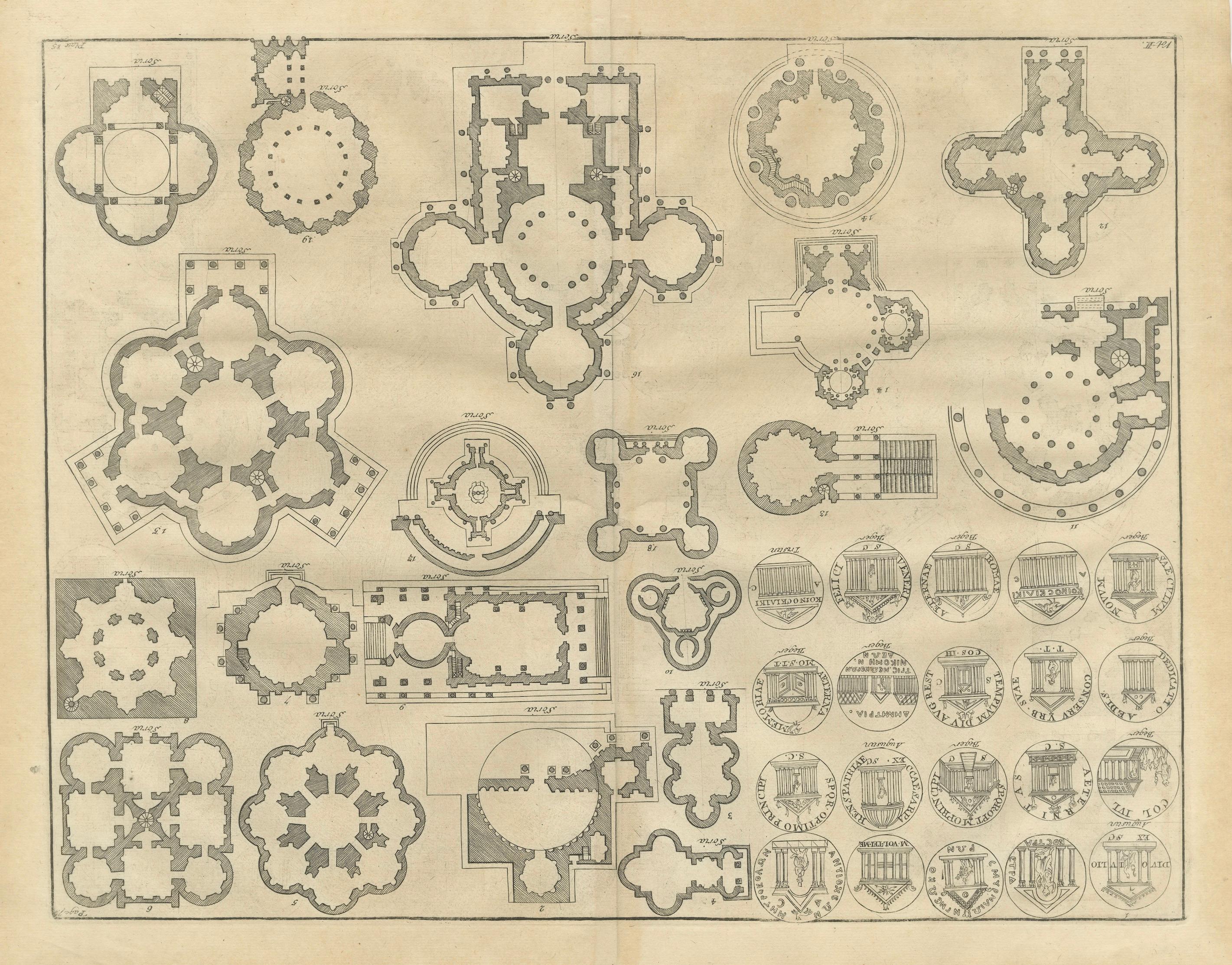 Pair of Serlio Architectural Plan Engravings, Neoclassical, c.1721