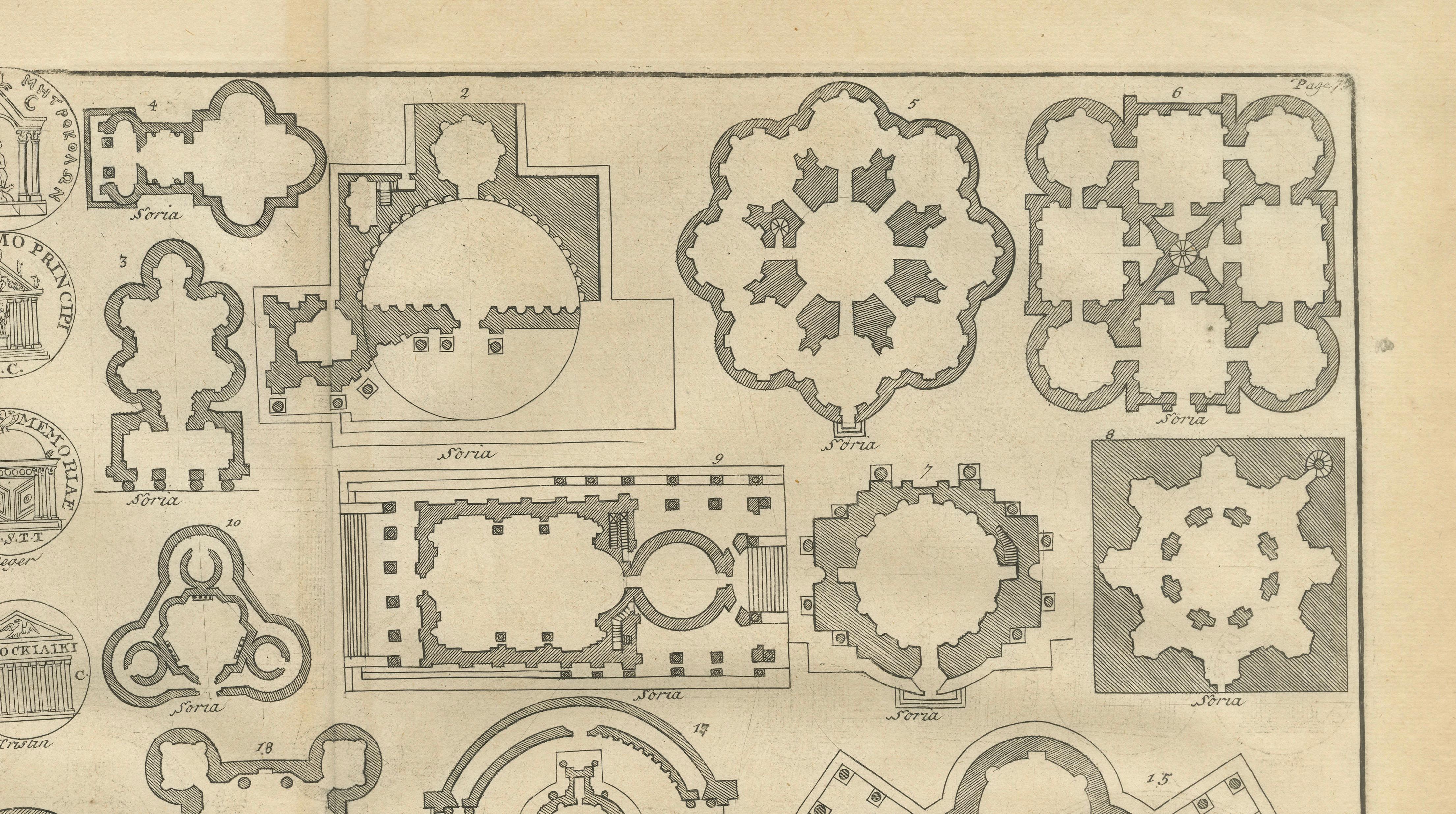 Pair of Serlio Architectural Plan Engravings, Neoclassical, c.1721