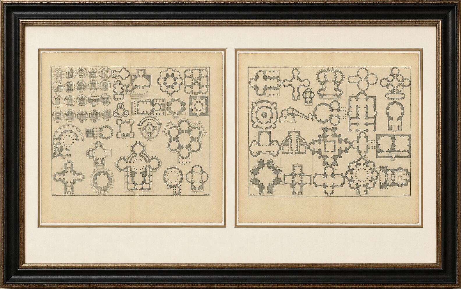 Pair of Serlio Architectural Plan Engravings, Neoclassical, c.1721 For Sale