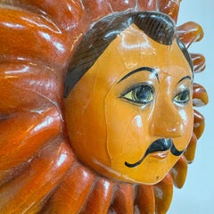 Pair of Sermel Sergio Bustamante Papier Mache Sun Faces
