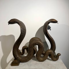 Pair of Serpent Andirons A. E. Brandt