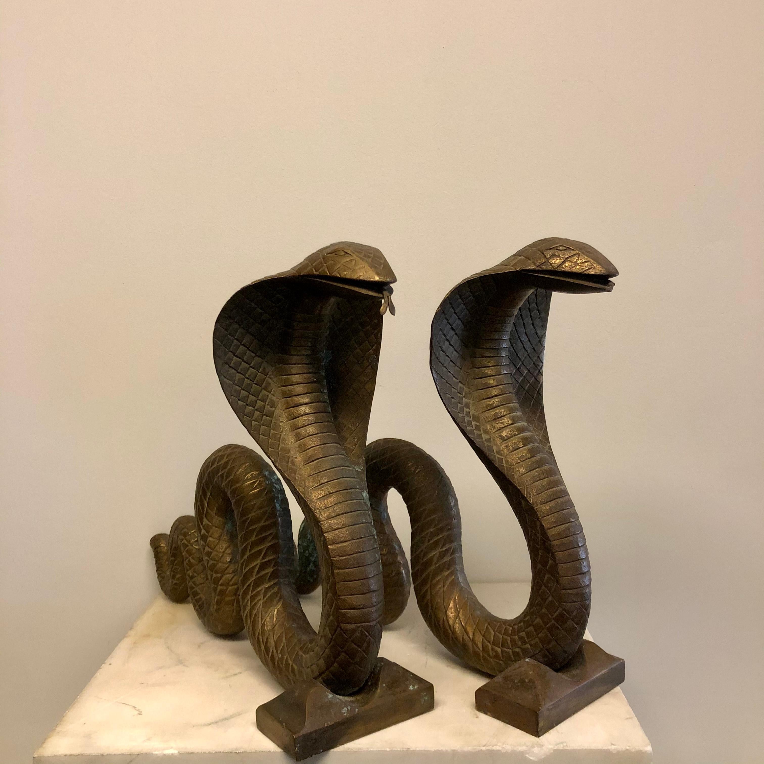 European Pair of Serpent Andirons A. E. Brandt
