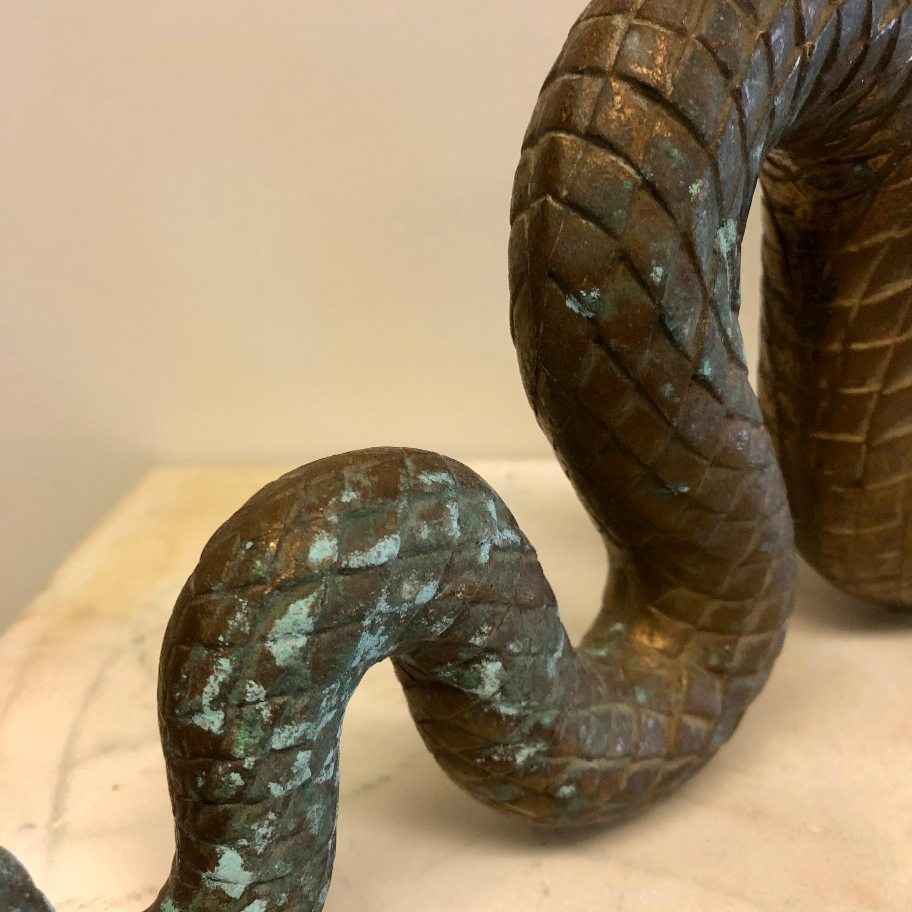 Early 20th Century Pair of Serpent Andirons A. E. Brandt
