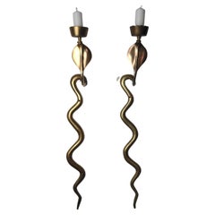 Pair of "Serpent" Candlesticks by Italo Valenti, 1970