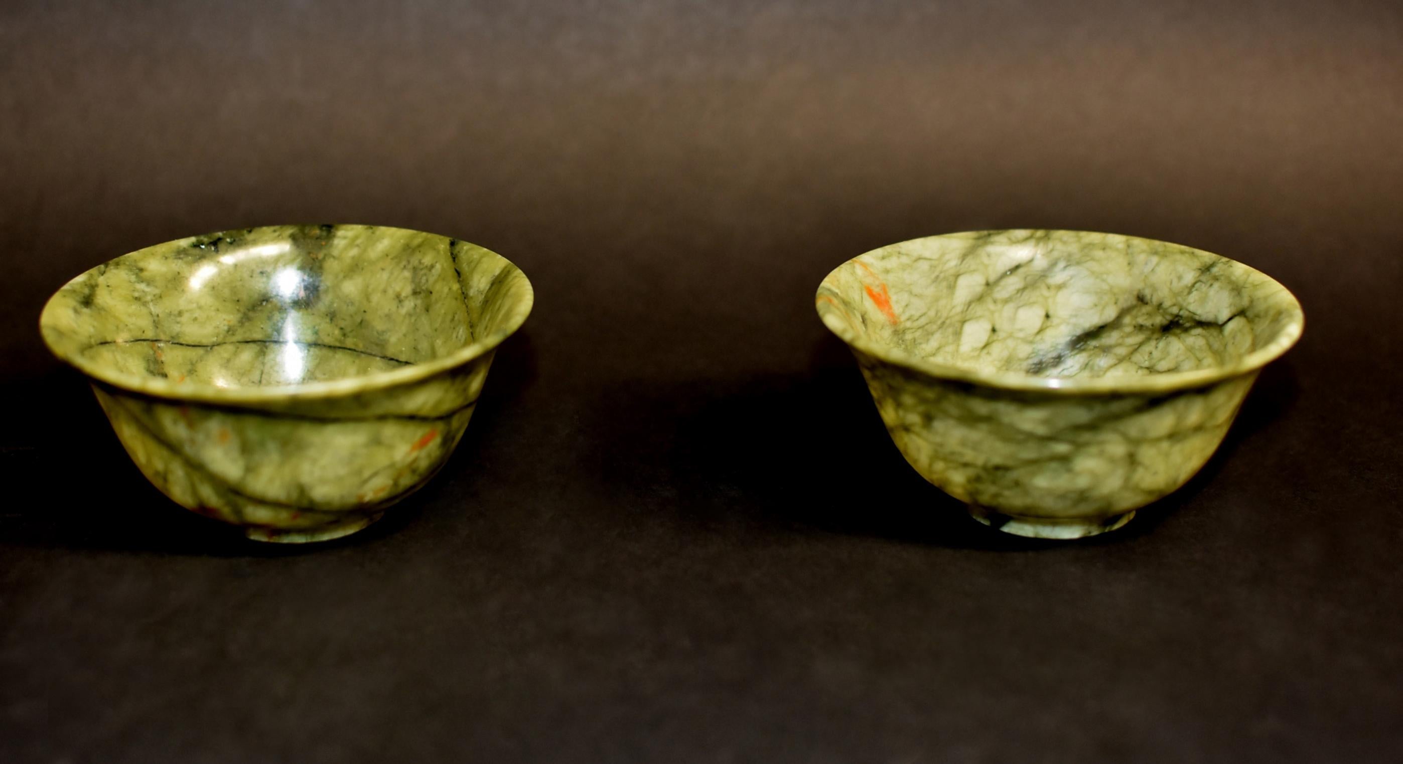 Pair of Serpentine Bowls Heaven and Earth 5