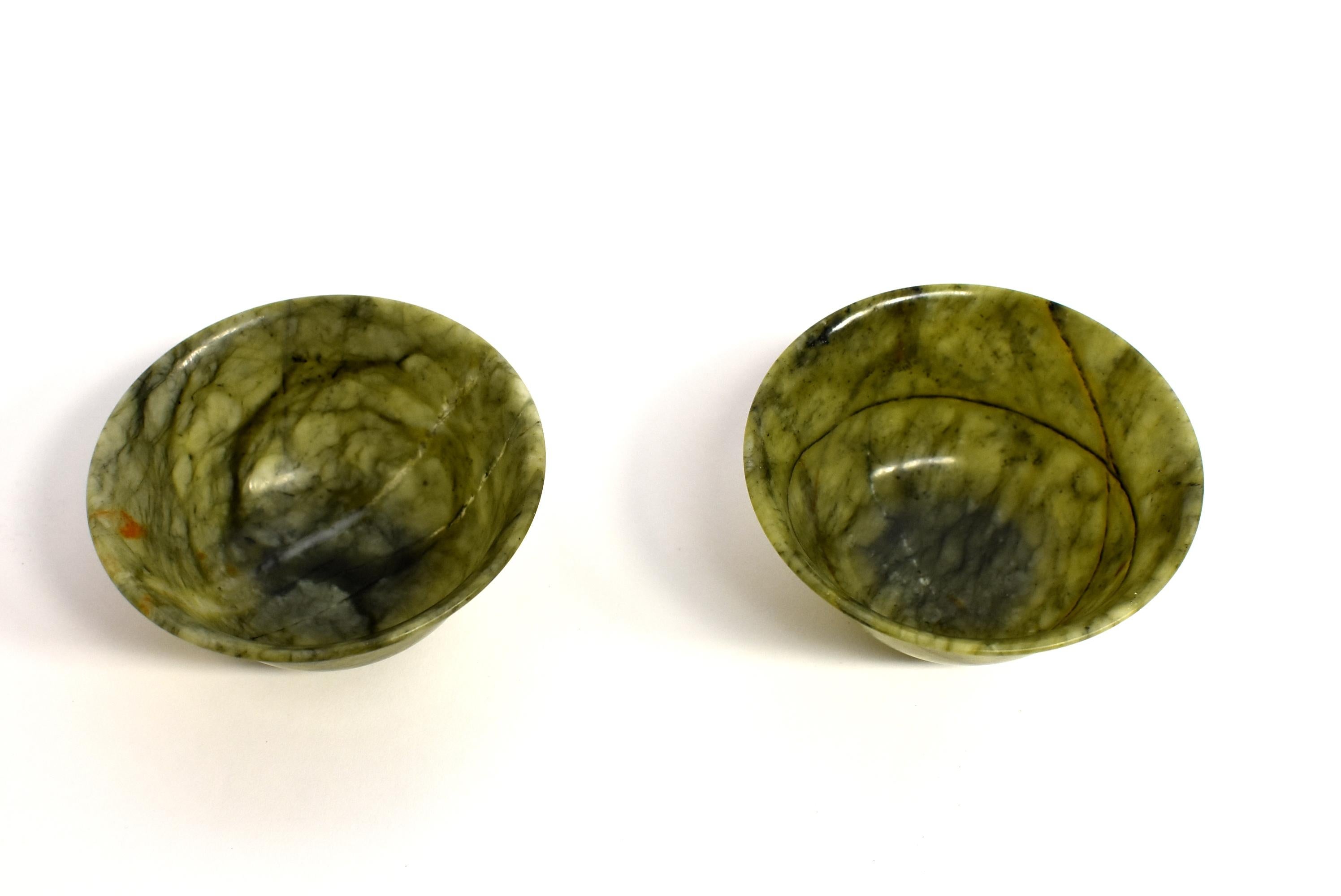 Pair of Serpentine Bowls Heaven and Earth 14