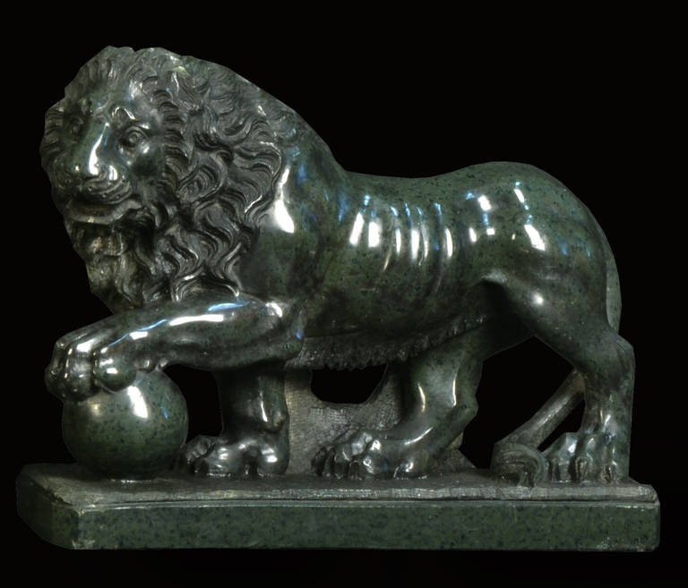 Unknown Pair of Serpentine Grand Tour Lions For Sale