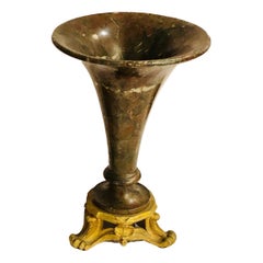 Pair of Serpentine Stone Garniture Vases