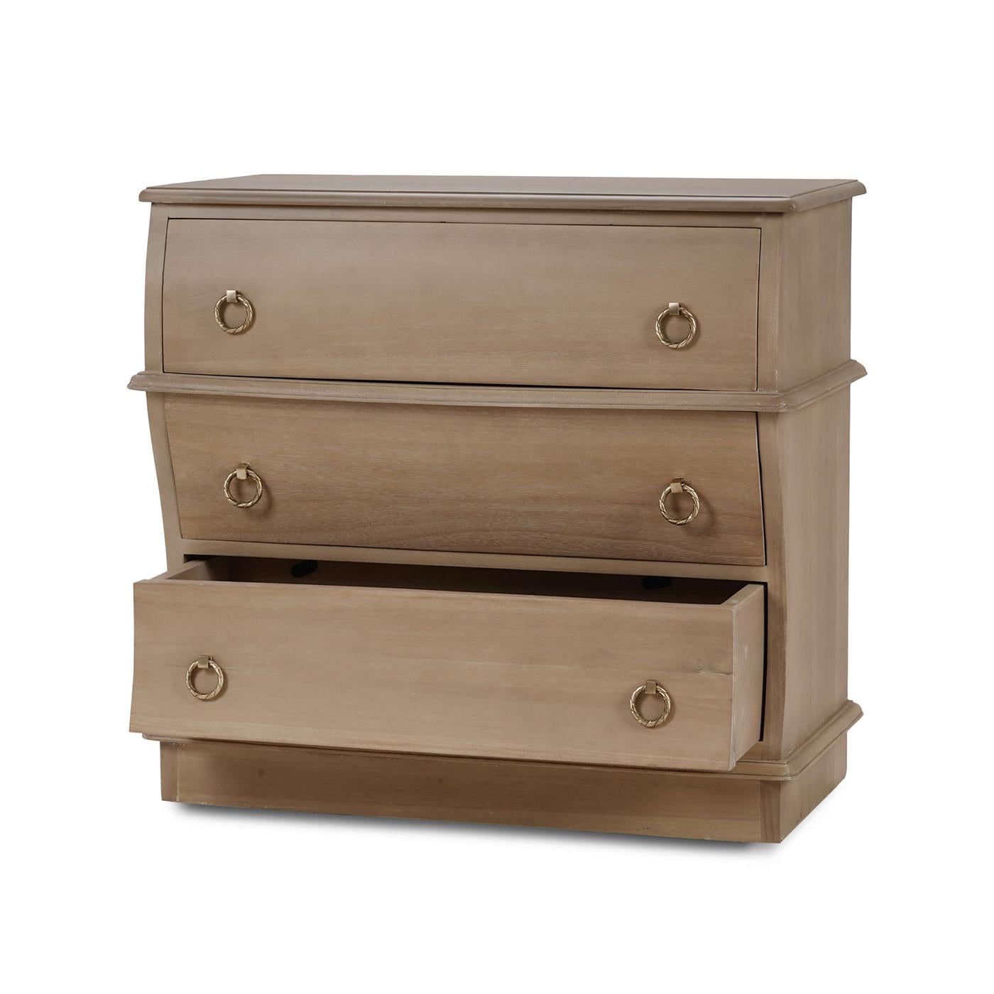 Pair of Serpentine Wooden Nightstands In New Condition For Sale In Westwood, NJ