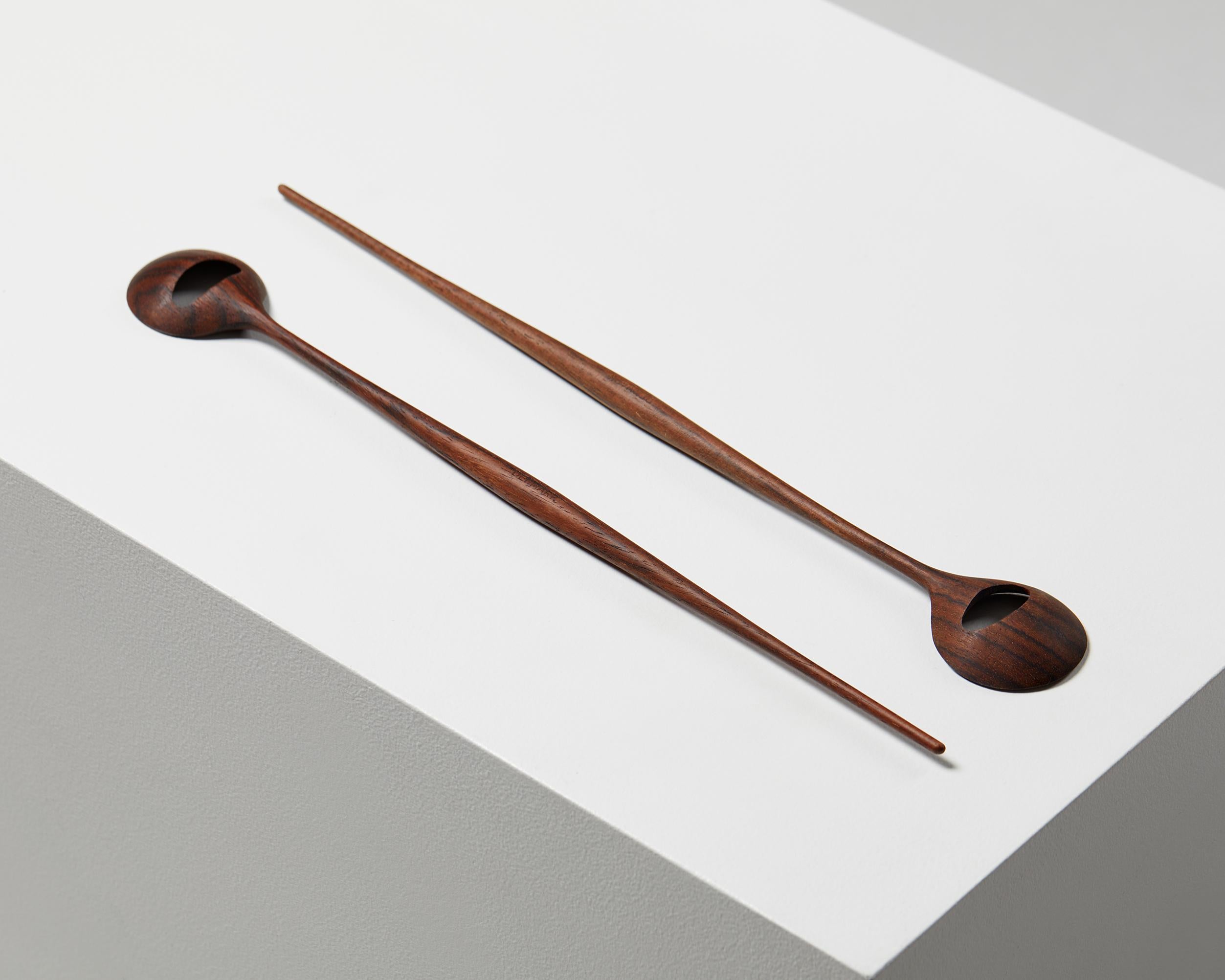 20th Century Pair of Serving Spoons, Made by Magne Monsen, Denmark, 1950s