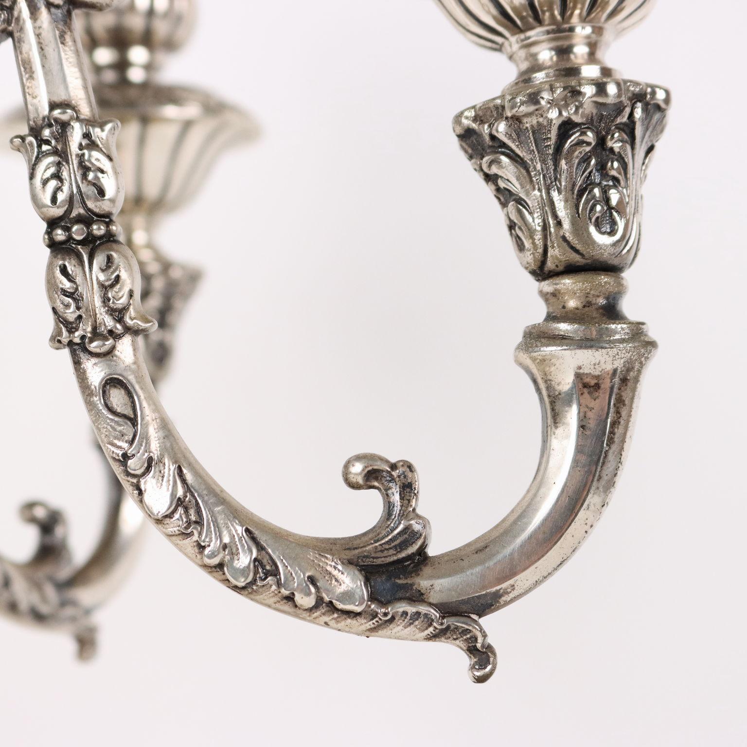 Pair of Seven-Armed Silver Candelabra 2