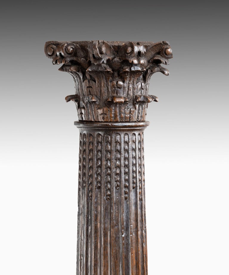 Pair of 17th Century Carved Oak Columns For Sale at 1stDibs | turned ...