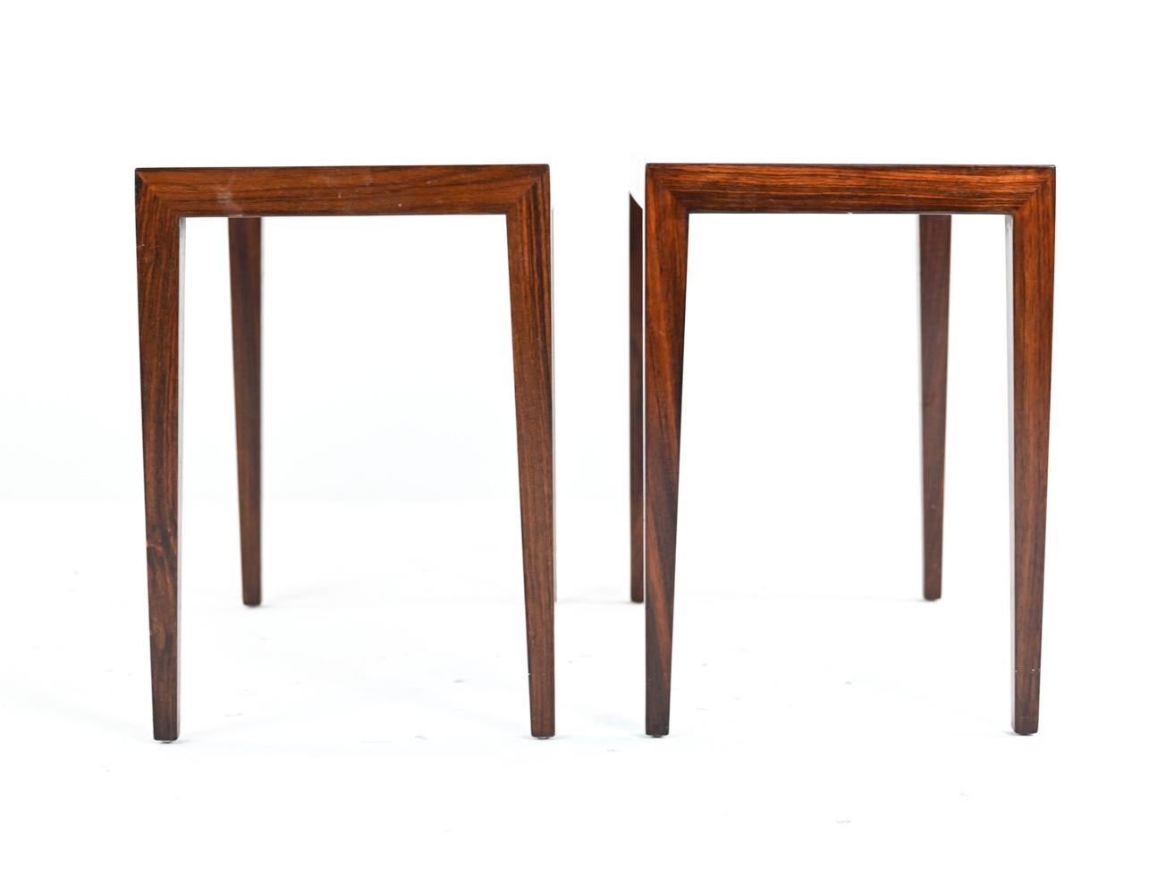 Pair of Severin Hansen for Haslev Rosewood Side Tables, 1960's 6