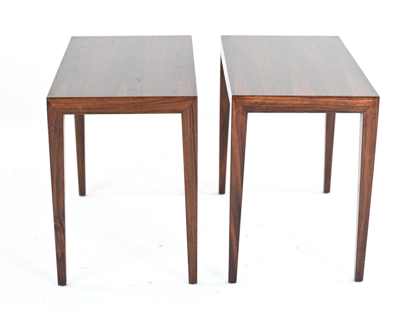 Pair of Severin Hansen for Haslev Rosewood Side Tables, 1960's 7