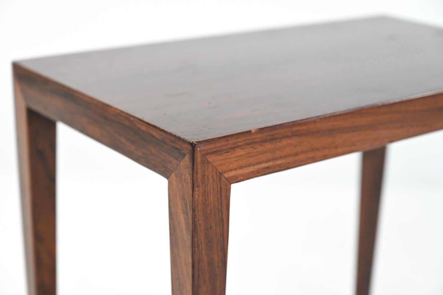 Danish Pair of Severin Hansen for Haslev Rosewood Side Tables, 1960's