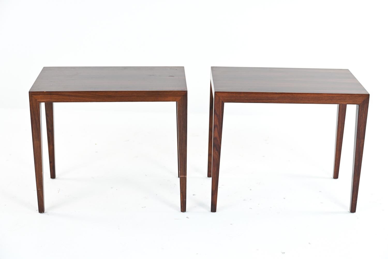 Pair of Severin Hansen for Haslev Rosewood Side Tables, 1960's 1