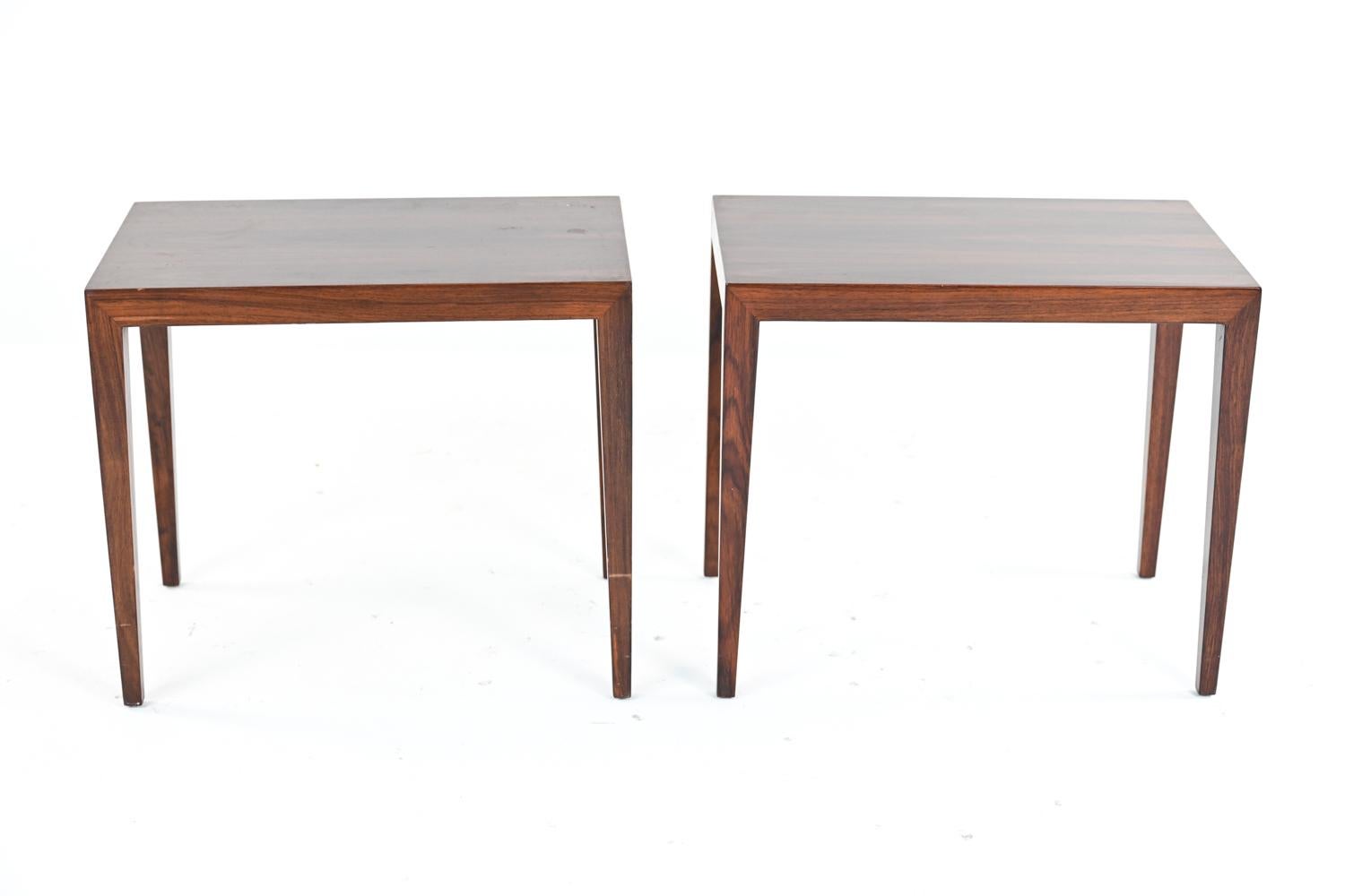 Pair of Severin Hansen for Haslev Rosewood Side Tables, 1960's 2