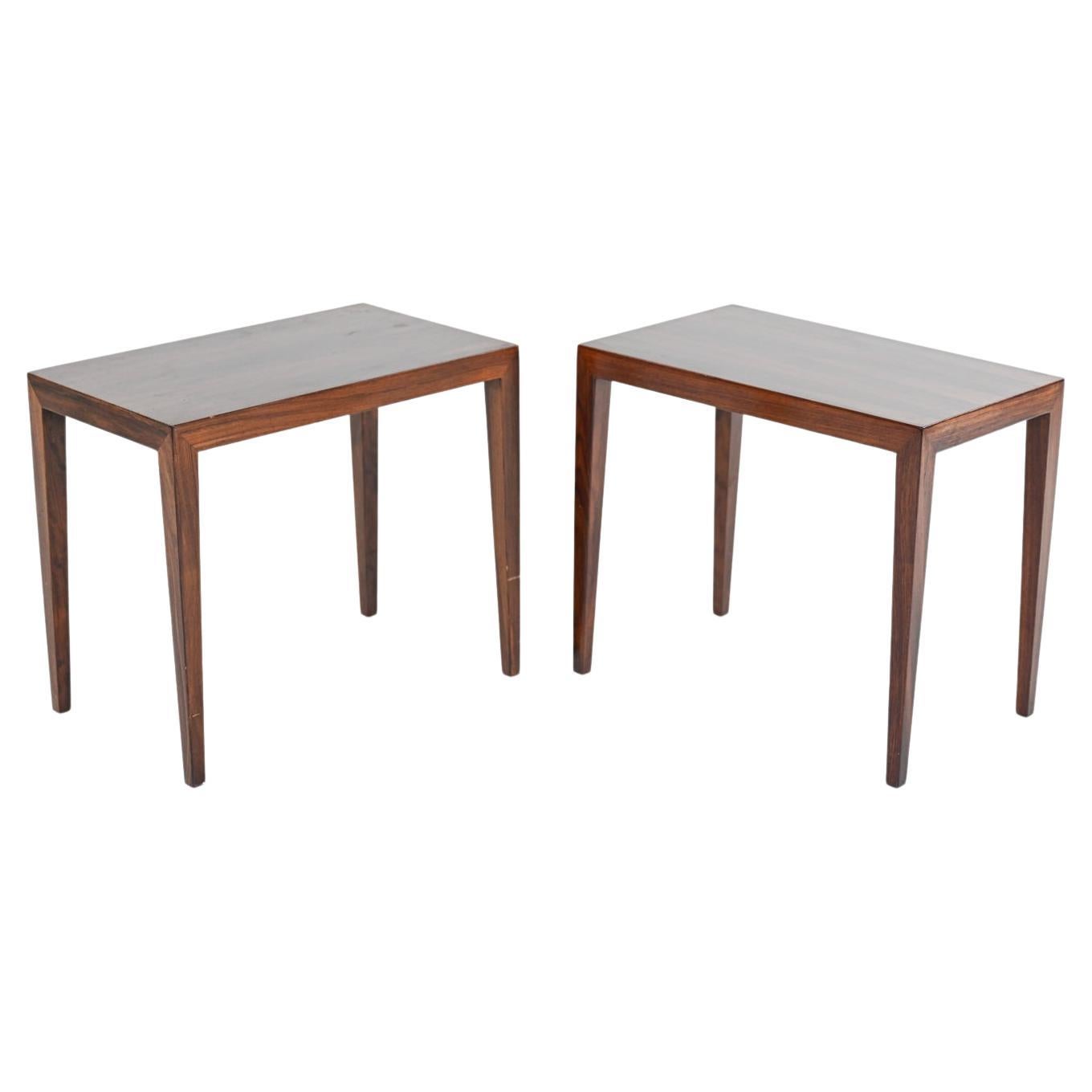 Pair of Severin Hansen for Haslev Rosewood Side Tables, 1960's