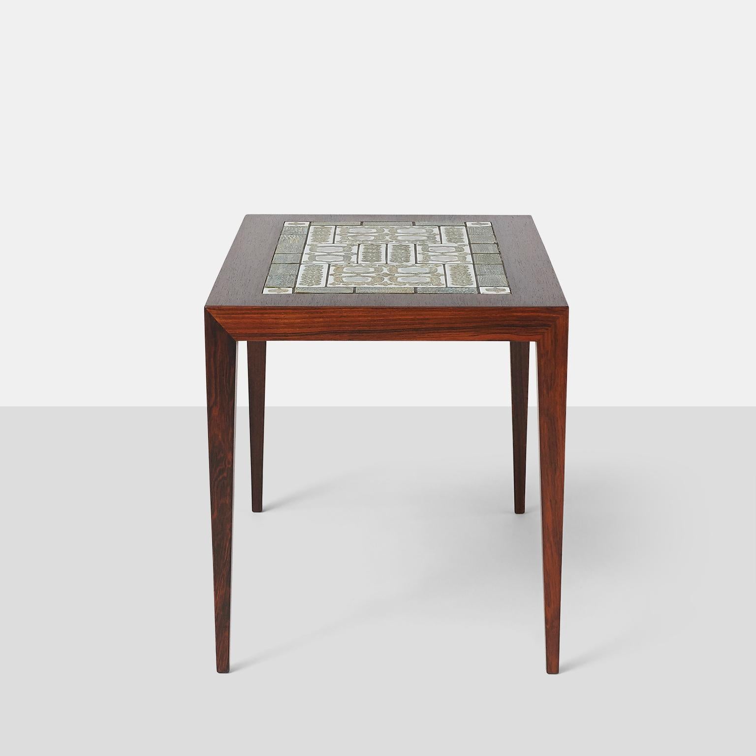 Modern Pair of Severin Hansen Jr. Tile Top Side Tables