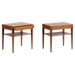 Pair of Severin Hansen Oak Nightstands with Shelf c1950s