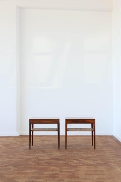 Pair of Severin Hansen Rosewood and cane Side Tables