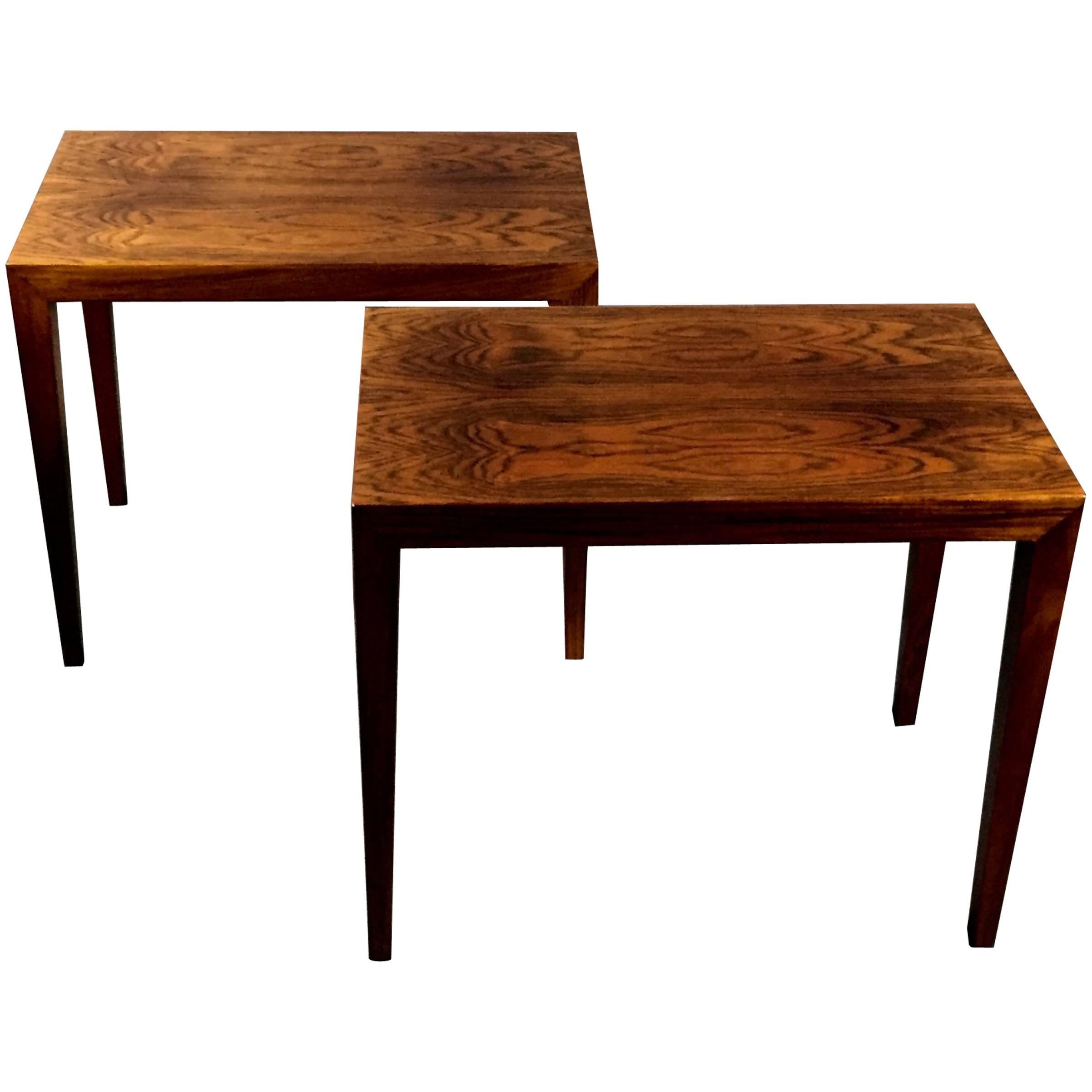 Pair of Severin Hansen Rosewood End Tables, Denmark, 1960s For Sale