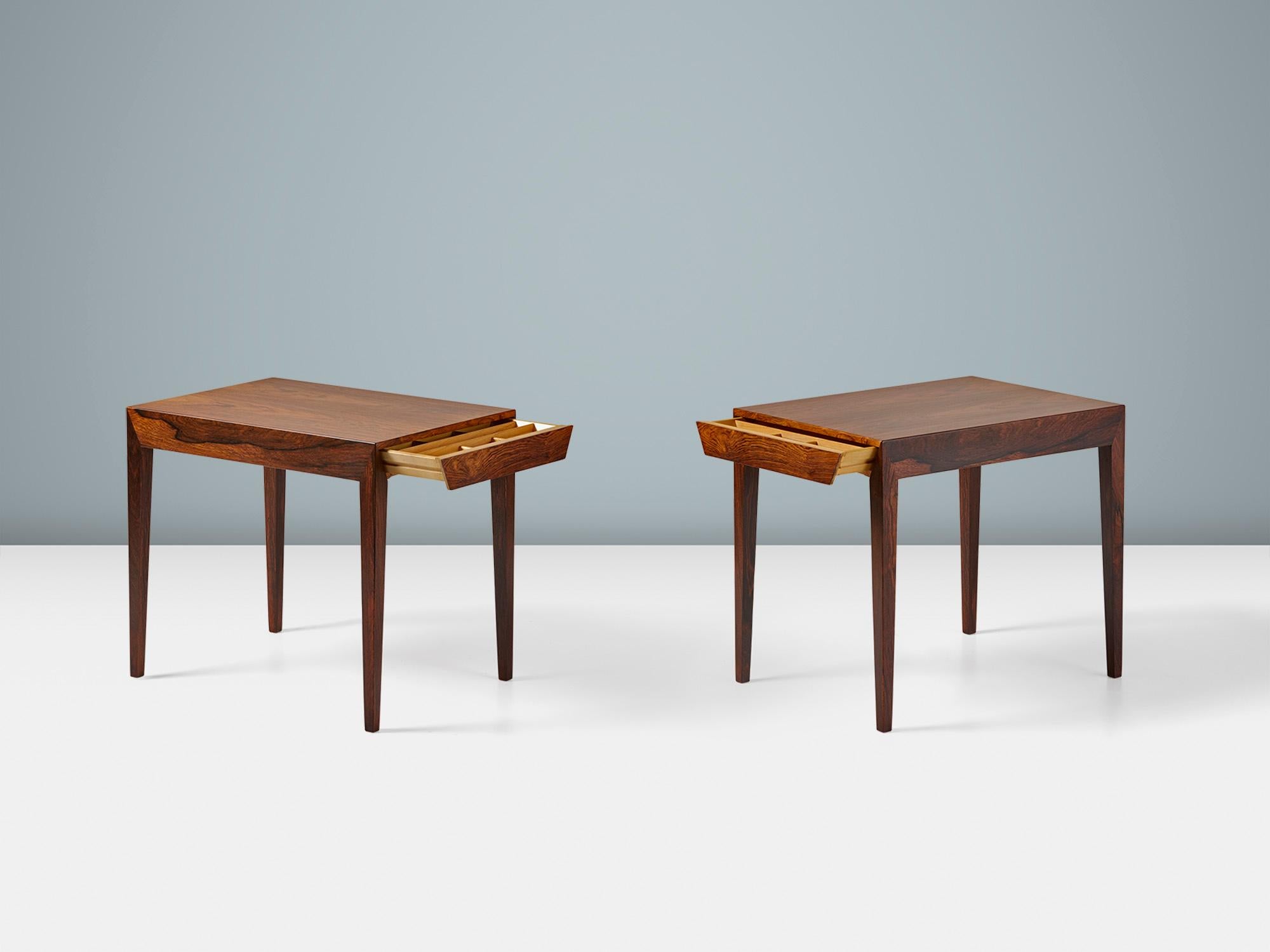 Scandinave moderne Paire de tables d'appoint en palissandre de Severin Hansen années 1950 en vente