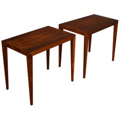 Pair of Severin Hansen Rosewood Side Tables for Haslev