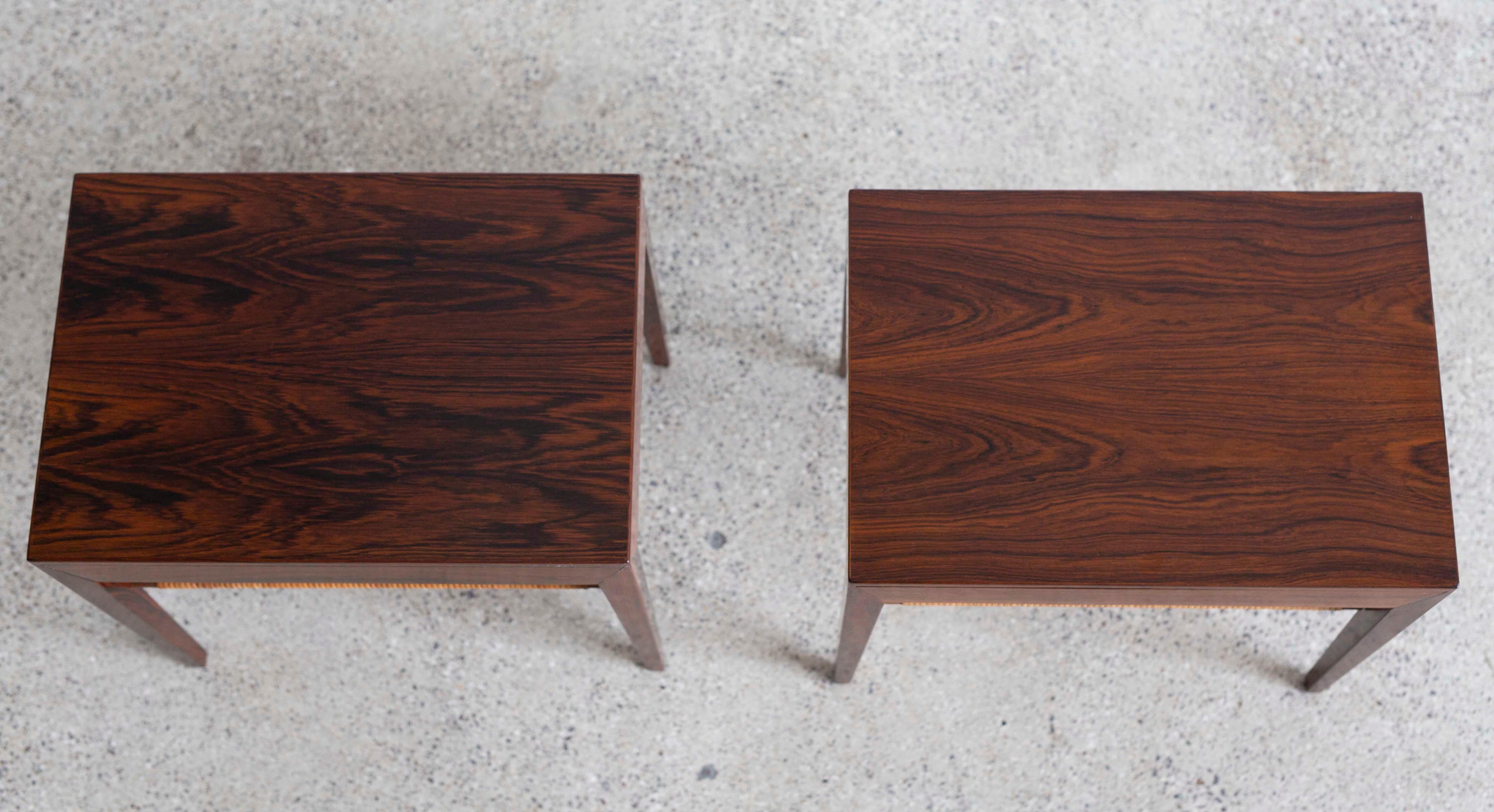 Scandinavian Modern Pair of Severin Hansen Rosewood Side Tables