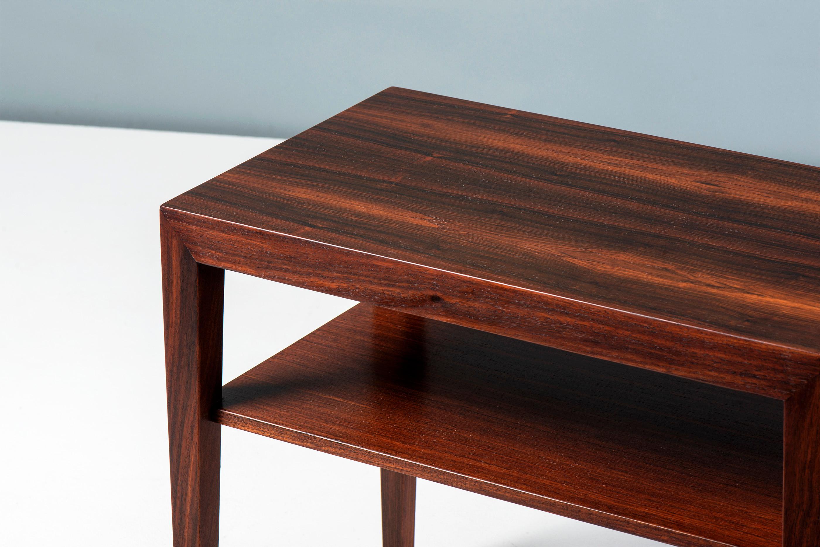 Mid-20th Century Pair of Severin Hansen Rosewood Side Tables with Shelves c1950s
