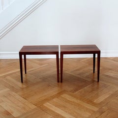 Paire de tables d'appoint Severin Hansen en bois de rose, Danemark, années 1960