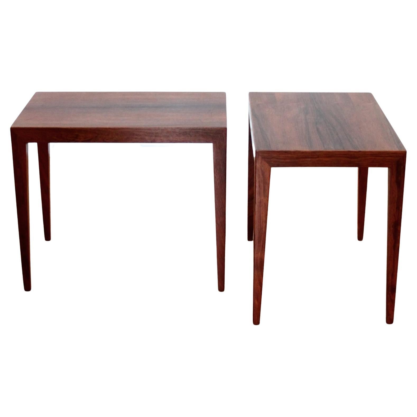 Pair of Severin Hansen Side Tables in Rosewood, Denmark, 1960s For Sale