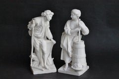 Pair of Sèvres Biscuit Figure "Batteur" and "Batteuse", circa 1757