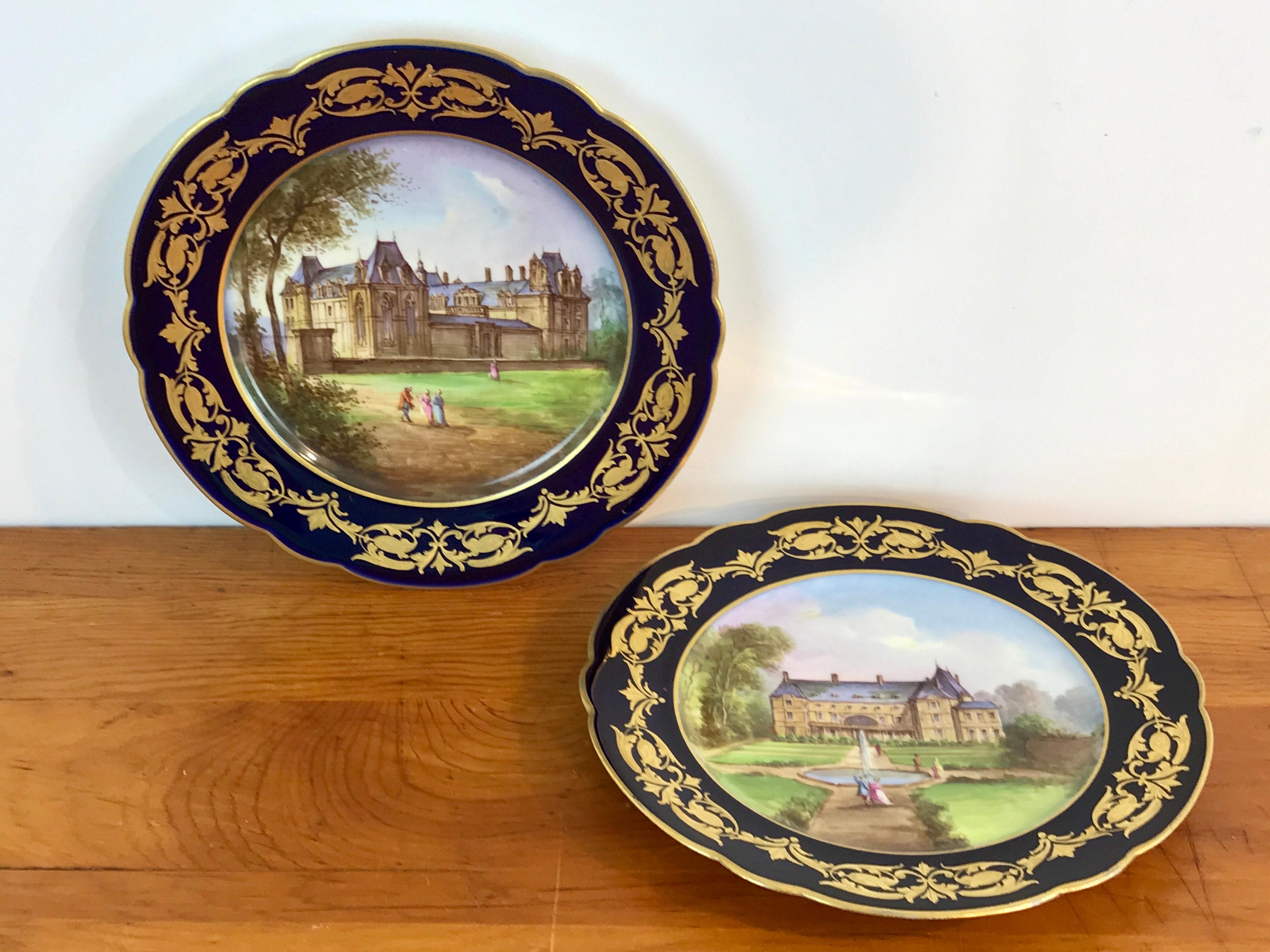 Pair of Sevres Chateau Plates 2