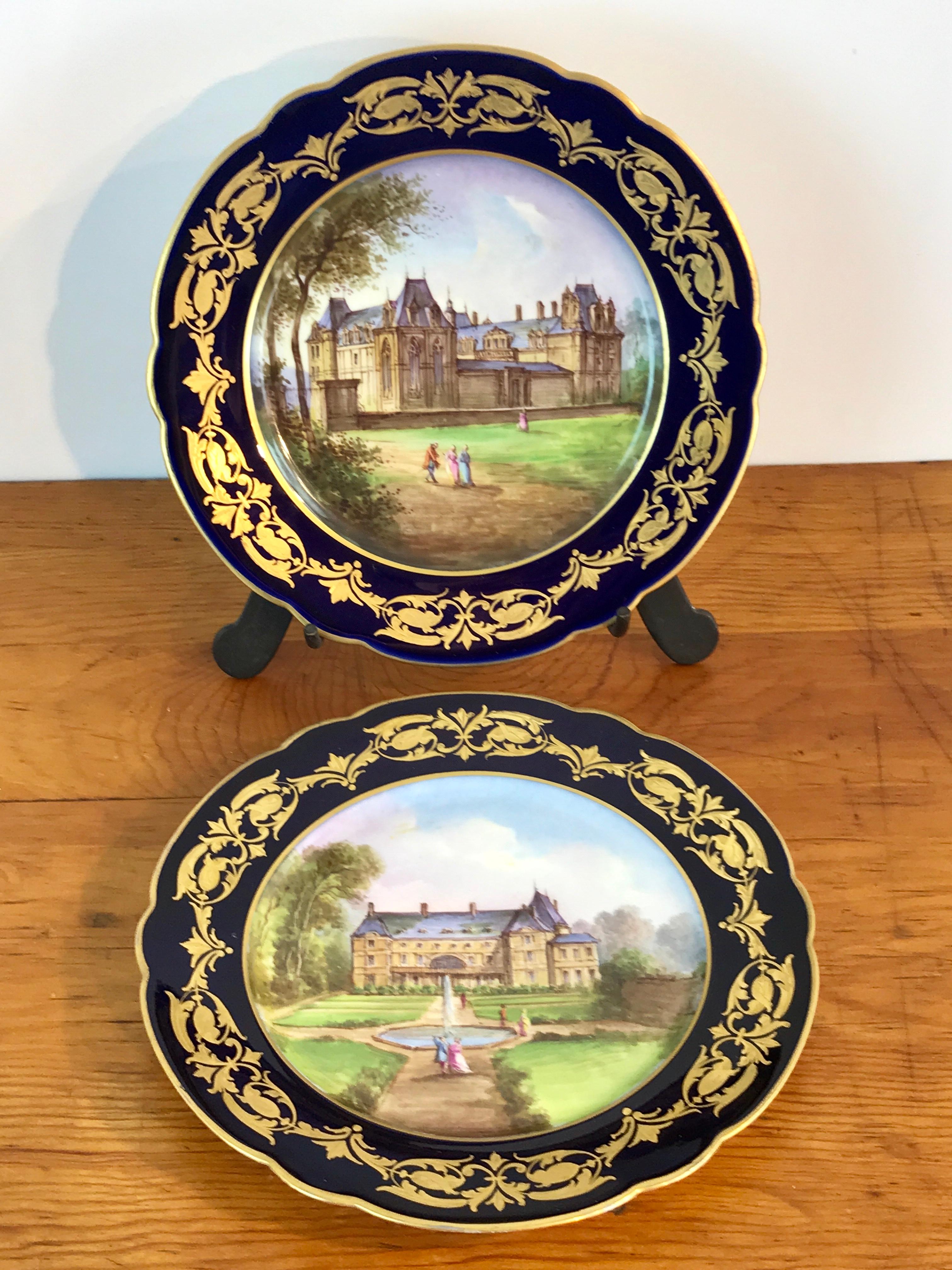 Pair of Sevres Chateau Plates 7