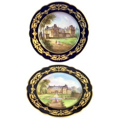 Pair of Sevres Chateau Plates