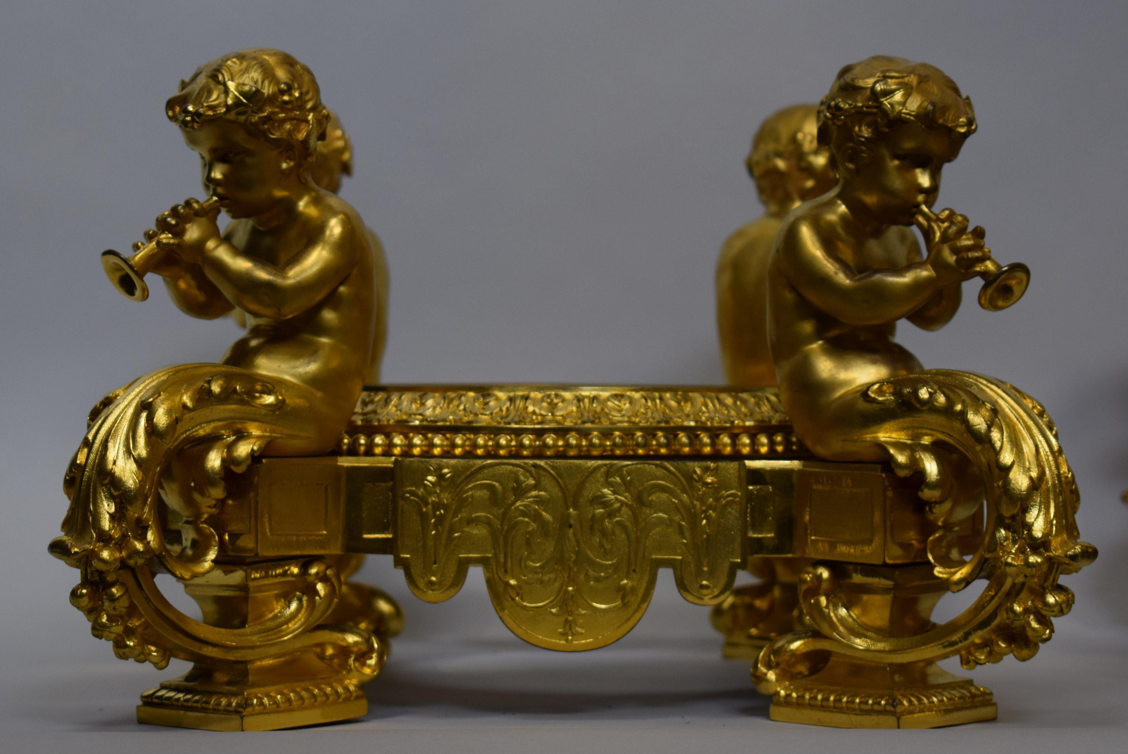 Pair of Sevres Gilt Bronze & Porcelain Urns For Sale 3