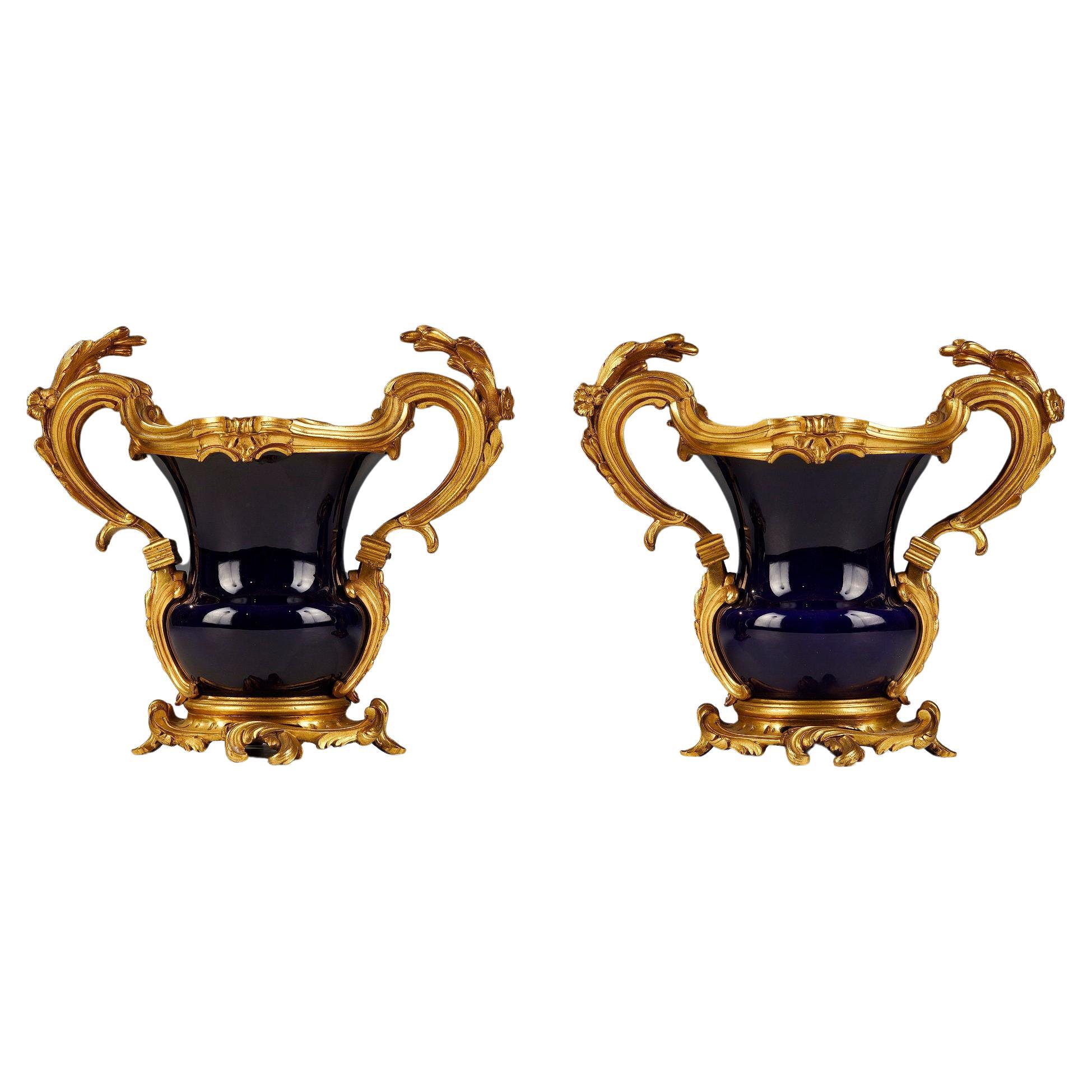 Pair of Sèvres Manufacture Vases, France, 1868