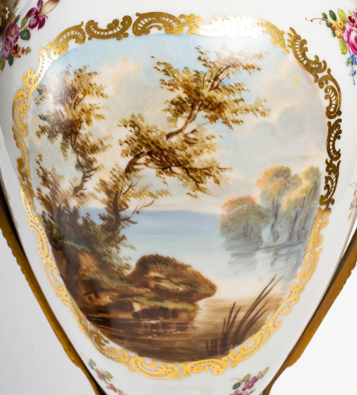 Pair of Sèvres porcelain covered vases, 19th century 2