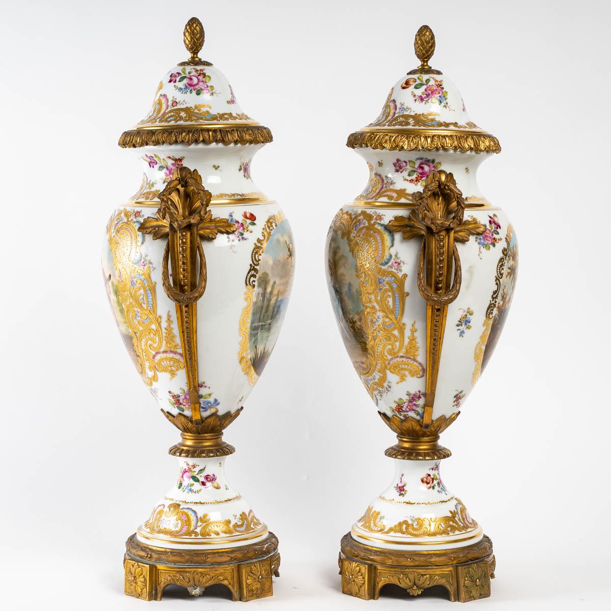 Late 19th Century Pair of Sèvres porcelain covered vases, 19th century