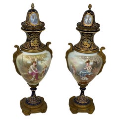 Pair of Sèvres Porcelain Covered Vases, Napoleon III Period.