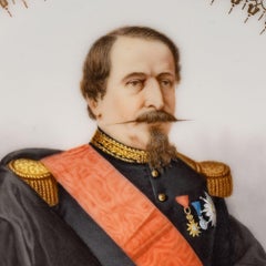 Pair of Sevres Porcelain Plates of Napoleon III and Eugenie