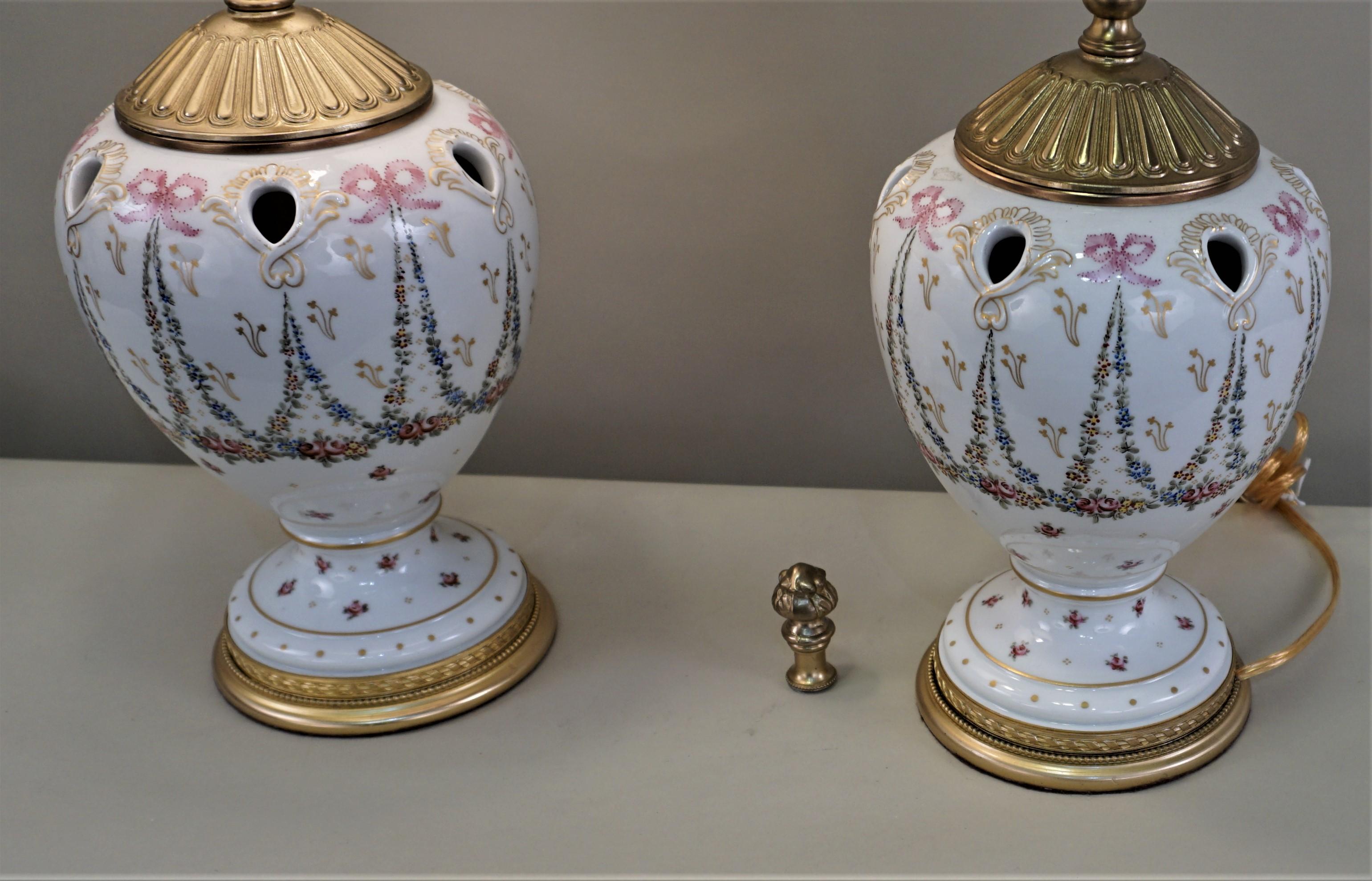 Early 20th Century Pair of Sèvres Porcelain Table Lamps