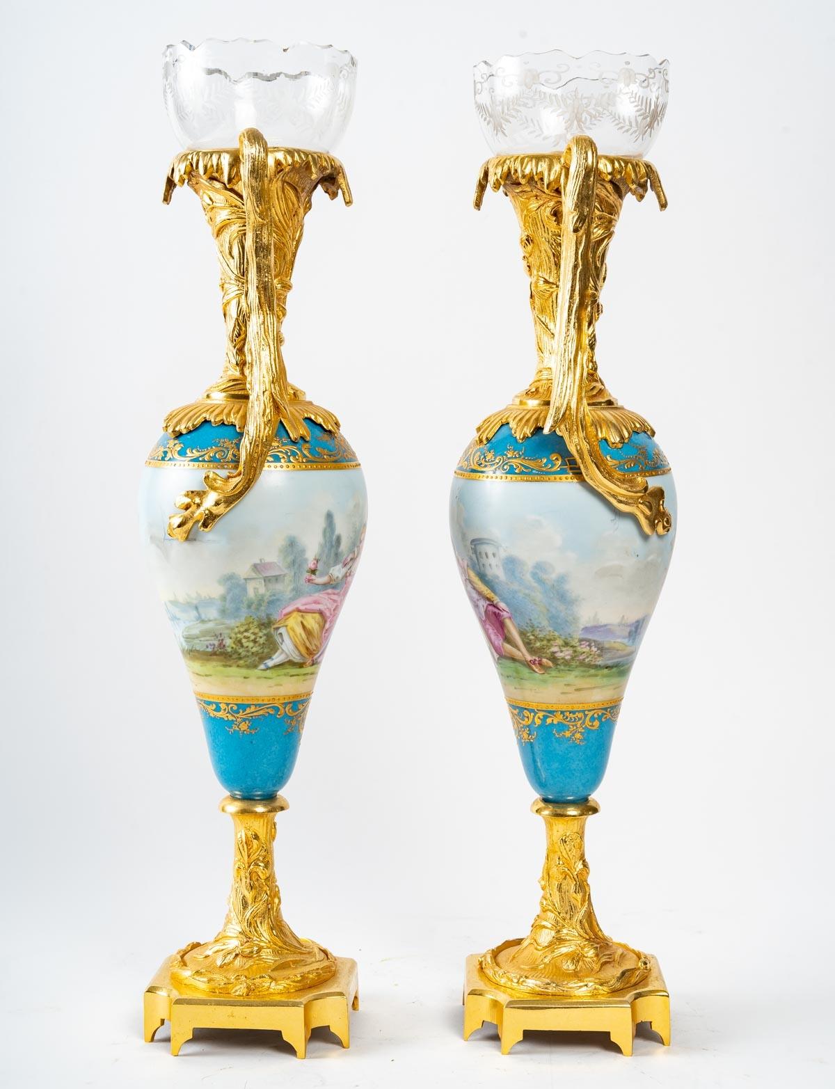 19th Century Pair of Sèvres Porcelain Vases
