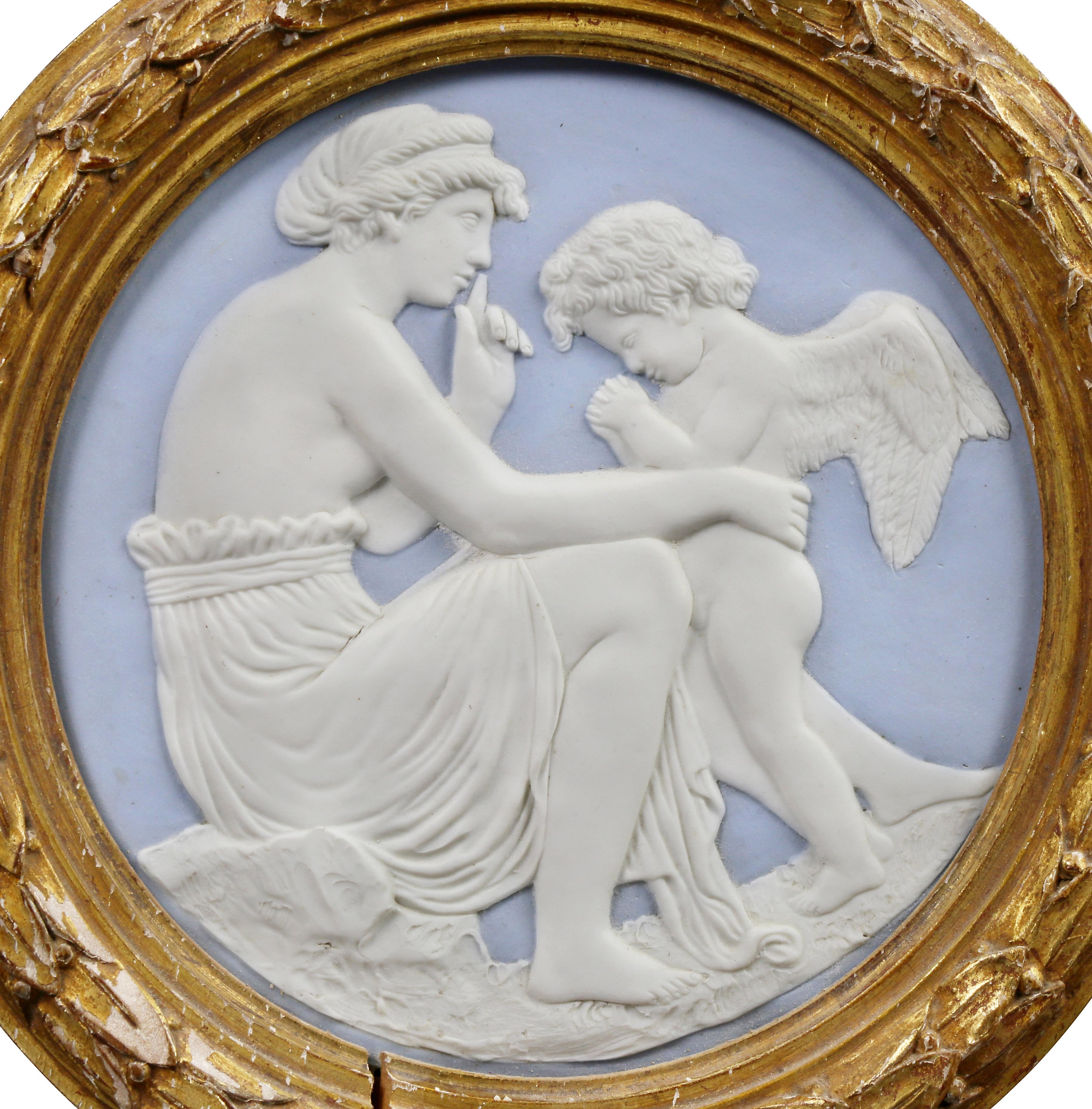 French Pair of Sevres Style Biscuit Porcelain Plaques
