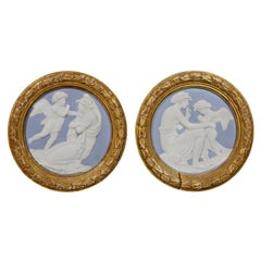 Pair of Sevres Style Biscuit Porcelain Plaques