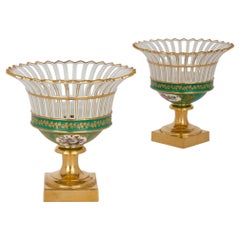 Pair of Sèvres Style Pierced Porcelain Centrepieces, Attributed to Feuillet