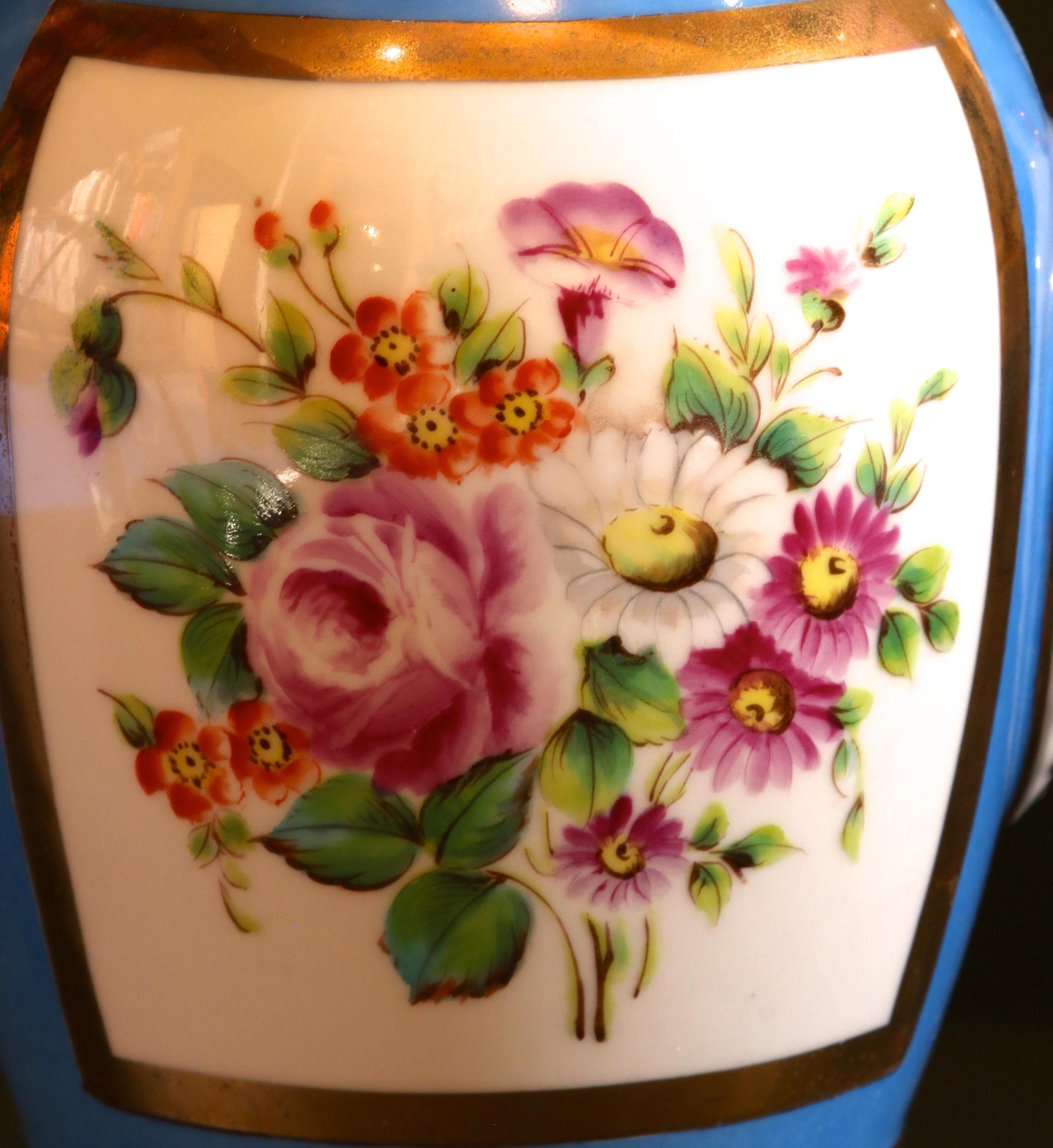 Italian Pair of Sevres Style Porcelain Vases For Sale